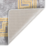Vidaxl vloerkleed wasbaar anti-slip 150x230 cm grijs en goudkleurig