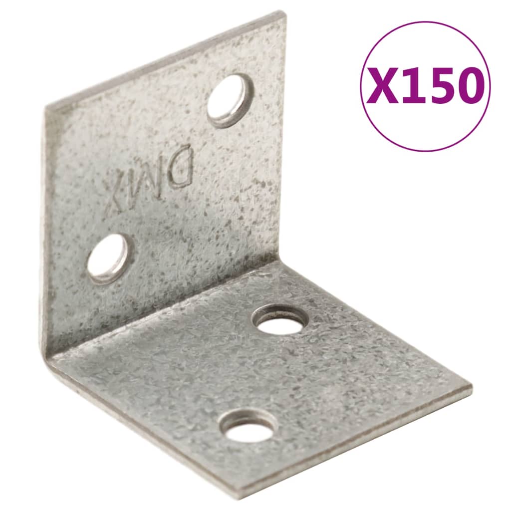 Vidaxl hoekbeugels 150 stuks 30x25x30 mm gegalvaniseerd staal 2 mm dik