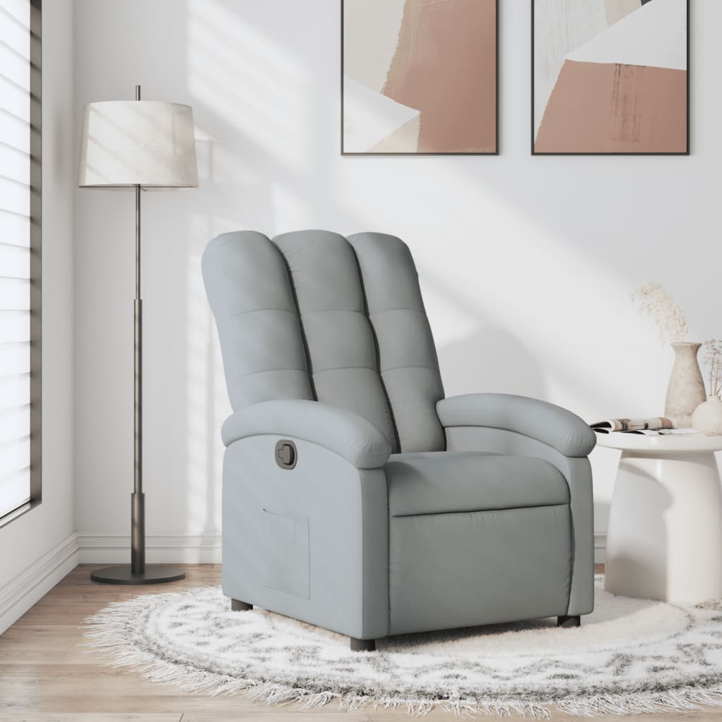 Vidaxl relaxfauteuil lichtgrijze stof