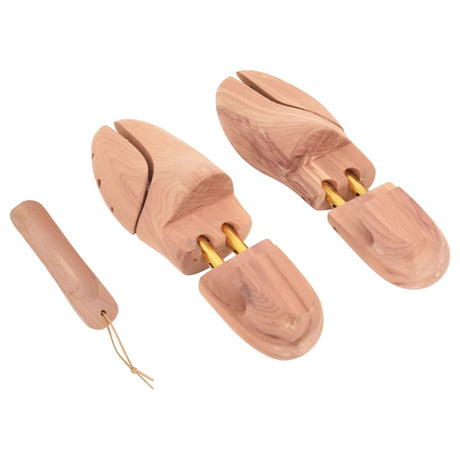Vidaxl schoenspanner met schoenlepel eu 36-37 massief cederhout