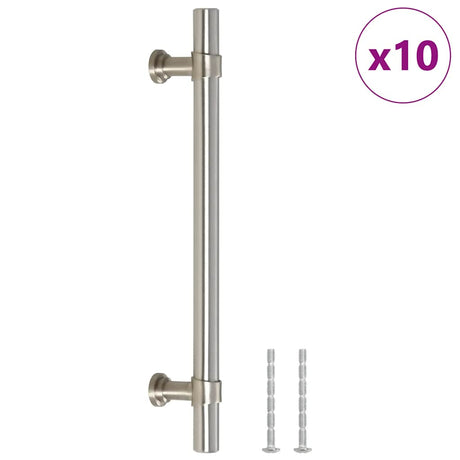 Vidaxl handvatten 10 st 128 mm roestvrij staal zilverkleurig