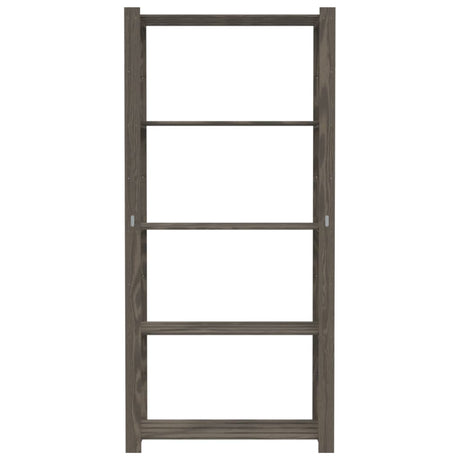 Vidaxl opbergrek 5-laags 80x38x170 cm massief grenenhout grijs
