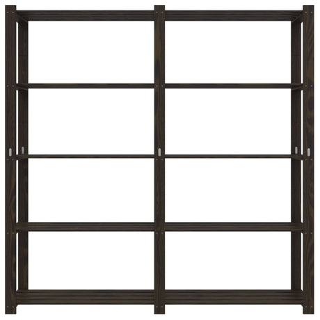 Vidaxl opbergrek 5-laags 170x38x170 cm massief grenenhout zwart