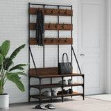 Vidaxl kledingrek met schoenenrek 100x40x184 cm bruin eikenkleur