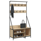 Vidaxl kledingrek met schoenenrek 100x41x184 cm sonoma eikenkleurig