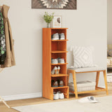 Vidaxl schoenenkast 28x30x104 cm massief grenenhout wasbruin