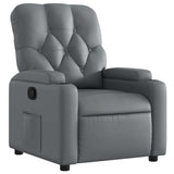 Vidaxl fauteuil verstelbaar kunstleer grijs