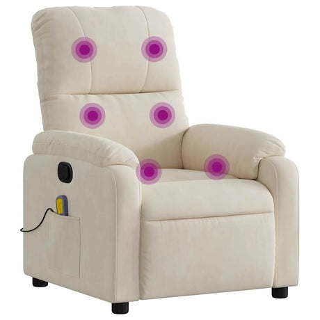 Vidaxl massagestoel microvezelstof beige