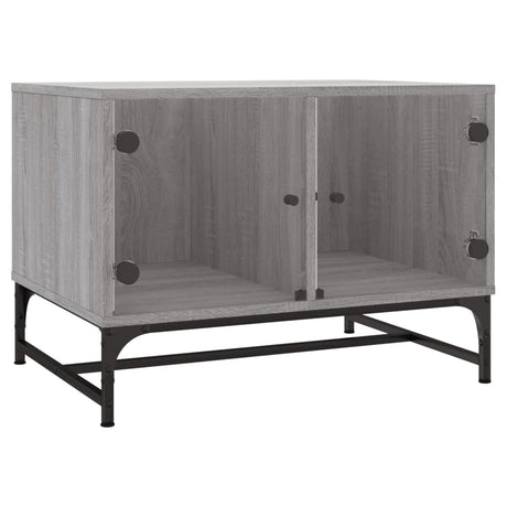 Vidaxl salontafel met glazen deuren 68,5x50x50 cm grijs sonoma eiken