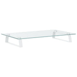 VidaXL Monitorstandaard 60x35x8 cm gehard glas en metaal wit