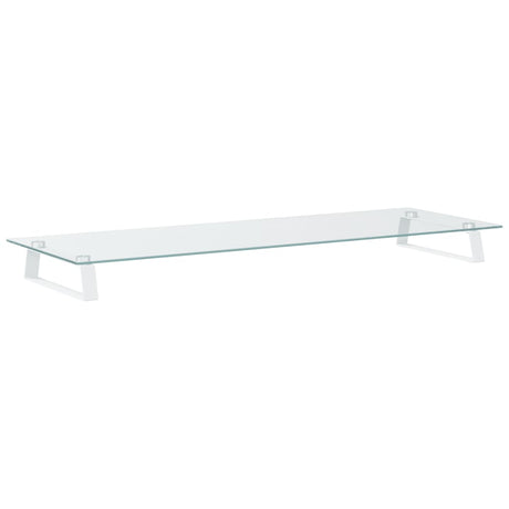 VidaXL Monitorstandaard 100x35x8 cm gehard glas en metaal wit