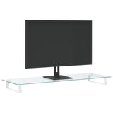 VidaXL Monitorstandaard 100x35x8 cm gehard glas en metaal wit