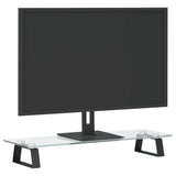 VidaXL Monitorstandaard 60x20x8 cm gehard glas en metaal zwart