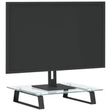 VidaXL Monitorstandaard 40x35x8 cm gehard glas en metaal zwart