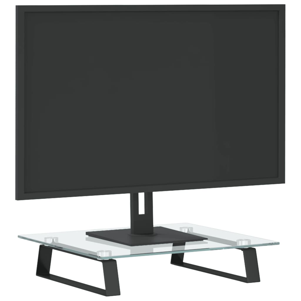 Vidaxl monitorstandaard 40x35x8 cm gehard glas en metaal zwart