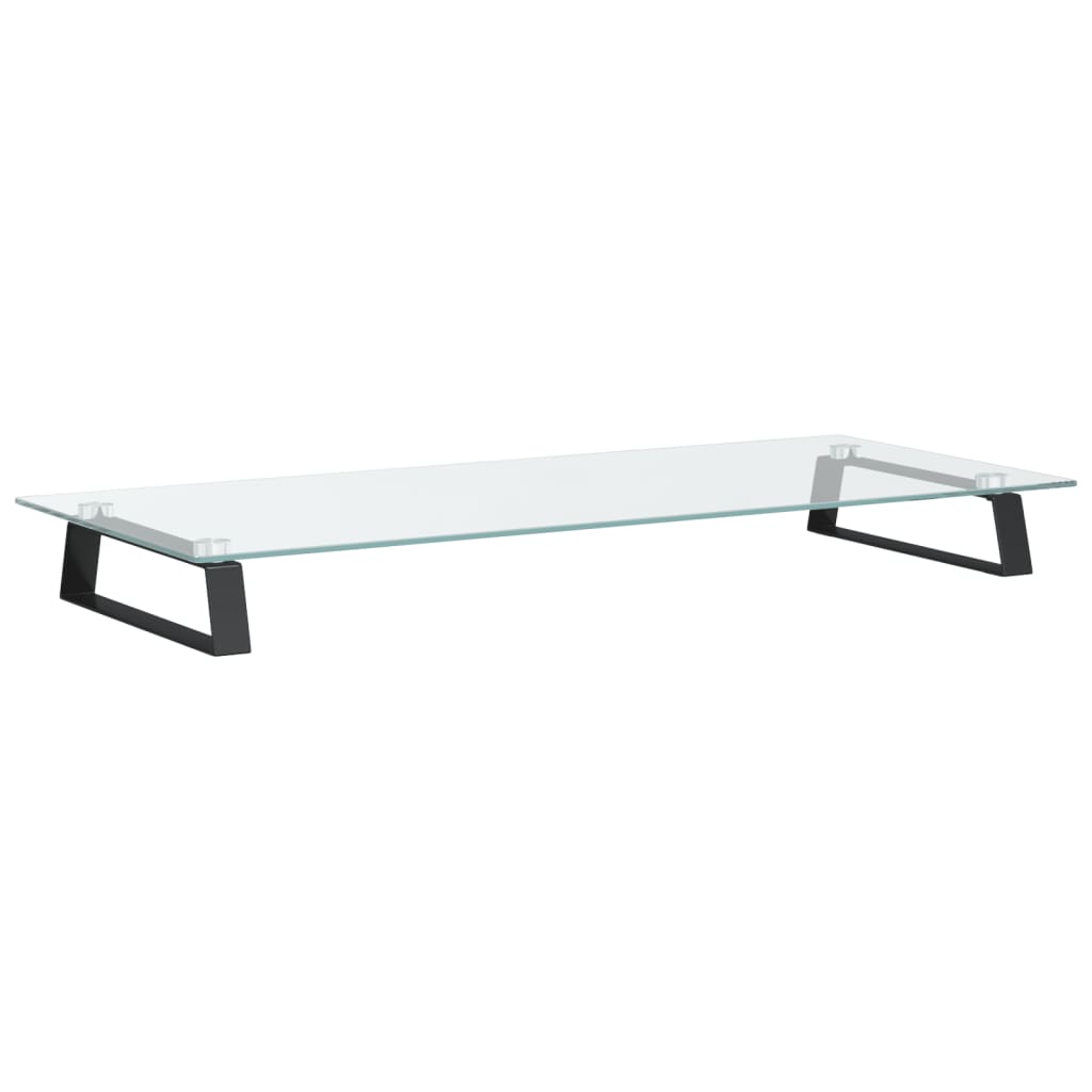 Vidaxl monitorstandaard 80x35x8 cm gehard glas en metaal zwart