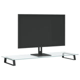 VidaXL Monitorstandaard 100x35x8 cm gehard glas en metaal zwart