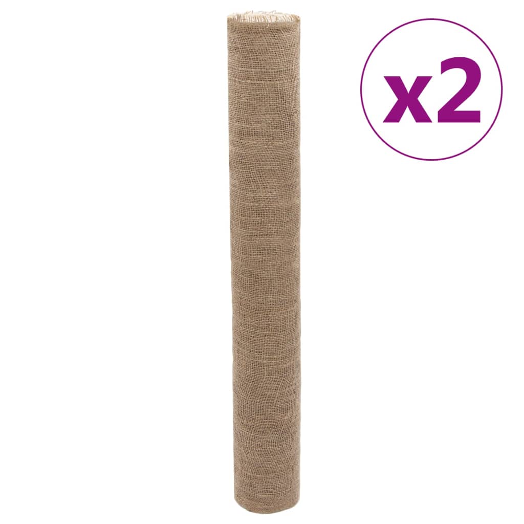 VidaXL Jute rollen 2 st 200 g m² 1x50 m 100% jute