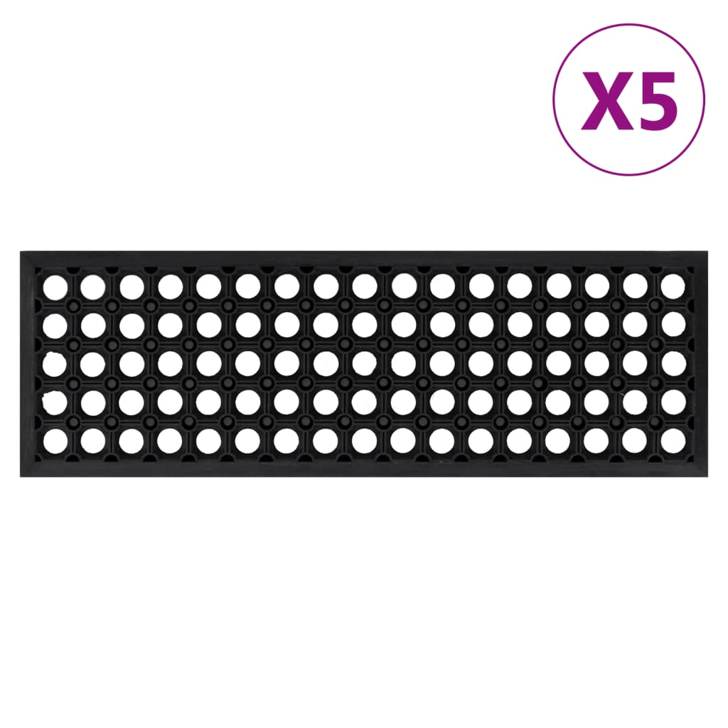 Vidaxl trapmatten 5 st 25x75 cm rubber