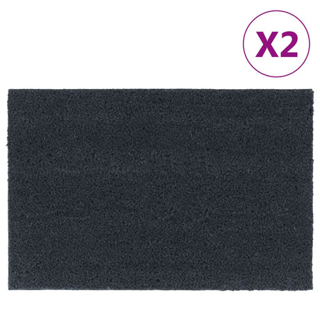 Vidaxl deurmatten 2 st 40x60 cm getufte kokosvezel donkergrijs