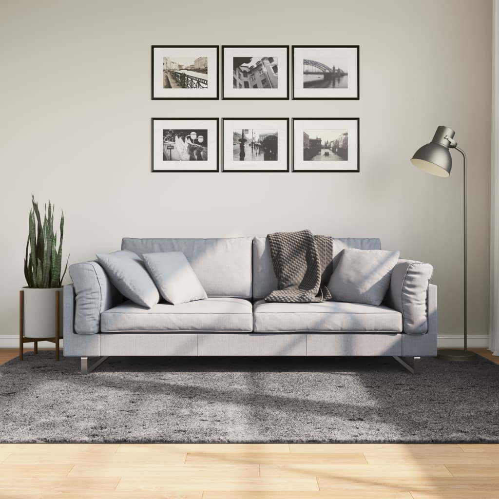 Vidaxl vloerkleed huarte laagpolig zacht wasbaar 160x230 cm antraciet