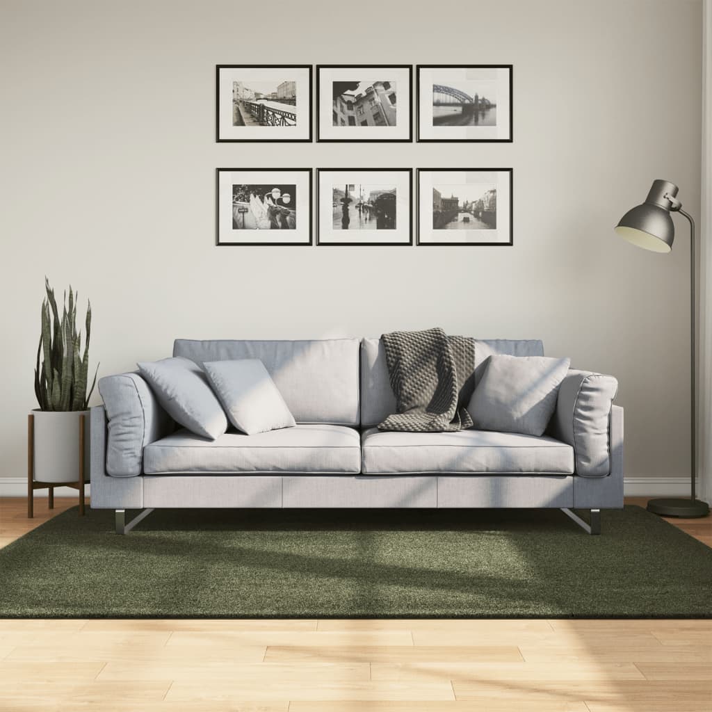 Vidaxl vloerkleed huarte laagpolig zacht wasbaar 140x200 cm bosgroen