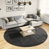 Vidaxl vloerkleed pamplona shaggy hoogpolig modern ø 240 cm antraciet