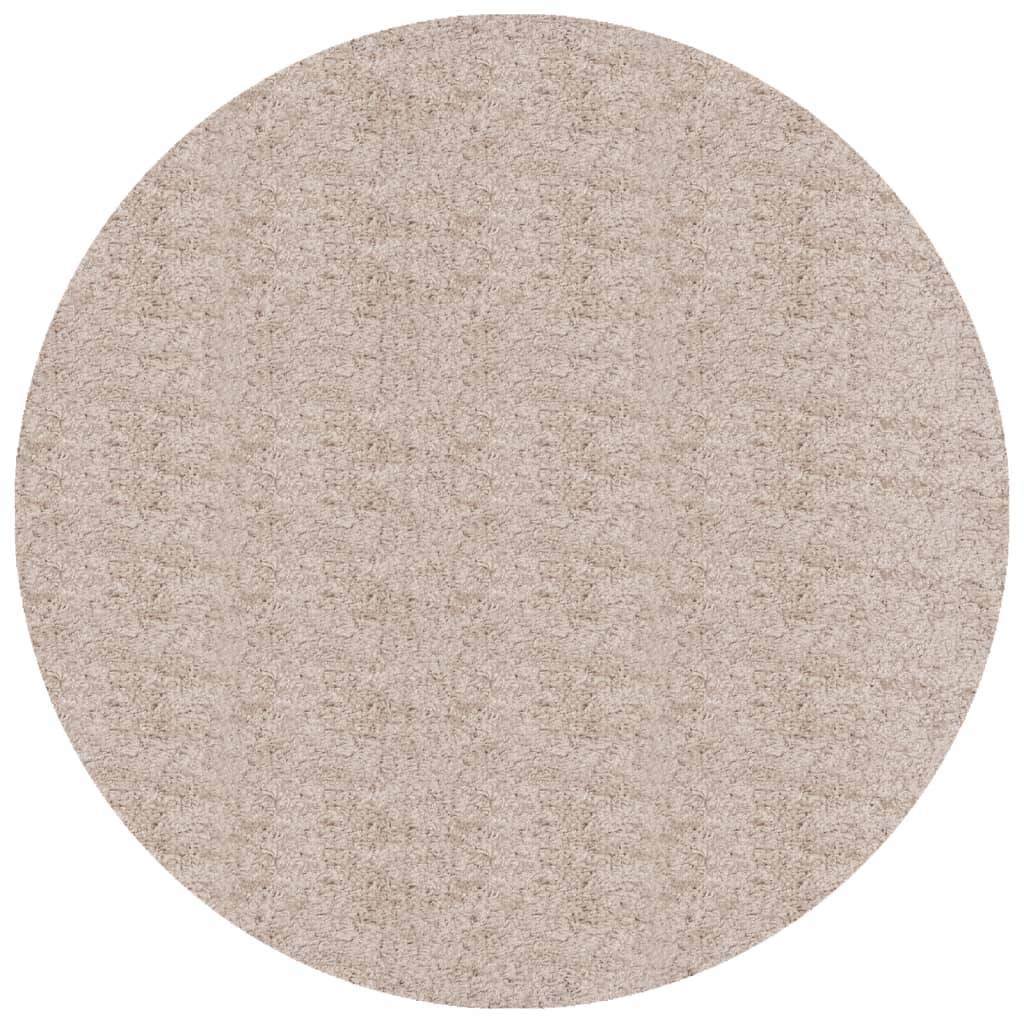 Vidaxl vloerkleed pamplona shaggy hoogpolig modern ø 80 cm beige