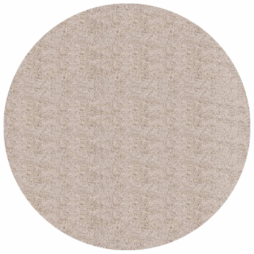 Vidaxl vloerkleed pamplona shaggy hoogpolig modern ø 100 cm beige