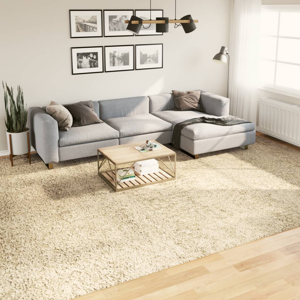 Vidaxl vloerkleed pamplona shaggy hoogpolig modern 300x400 cm goud