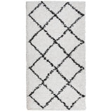 Vidaxl vloerkleed pamplona shaggy hoogpolig 60x110 cm crème en zwart