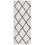 Vidaxl vloerkleed pamplona shaggy hoogpolig 80x200 cm crème en zwart