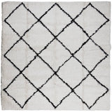 Vidaxl vloerkleed pamplona shaggy hoogpolig 160x160 cm crème en zwart