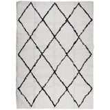 Vidaxl vloerkleed pamplona shaggy hoogpolig 240x340 cm crème en zwart