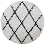 Vidaxl vloerkleed pamplona shaggy hoogpolig ø 100 cm crème en zwart