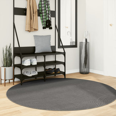 Vidaxl vloerkleed iza laagpolig scandinavisch ø 160 cm antraciet