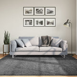 Vidaxl vloerkleed oviedo laagpolig 200x200 cm antracietkleurig