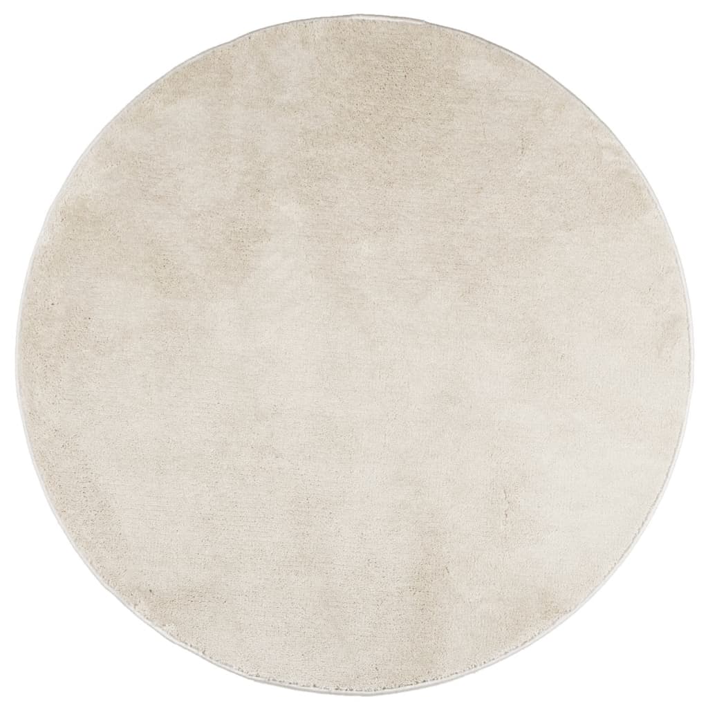 Vidaxl vloerkleed oviedo laagpolig ø 120 cm beige