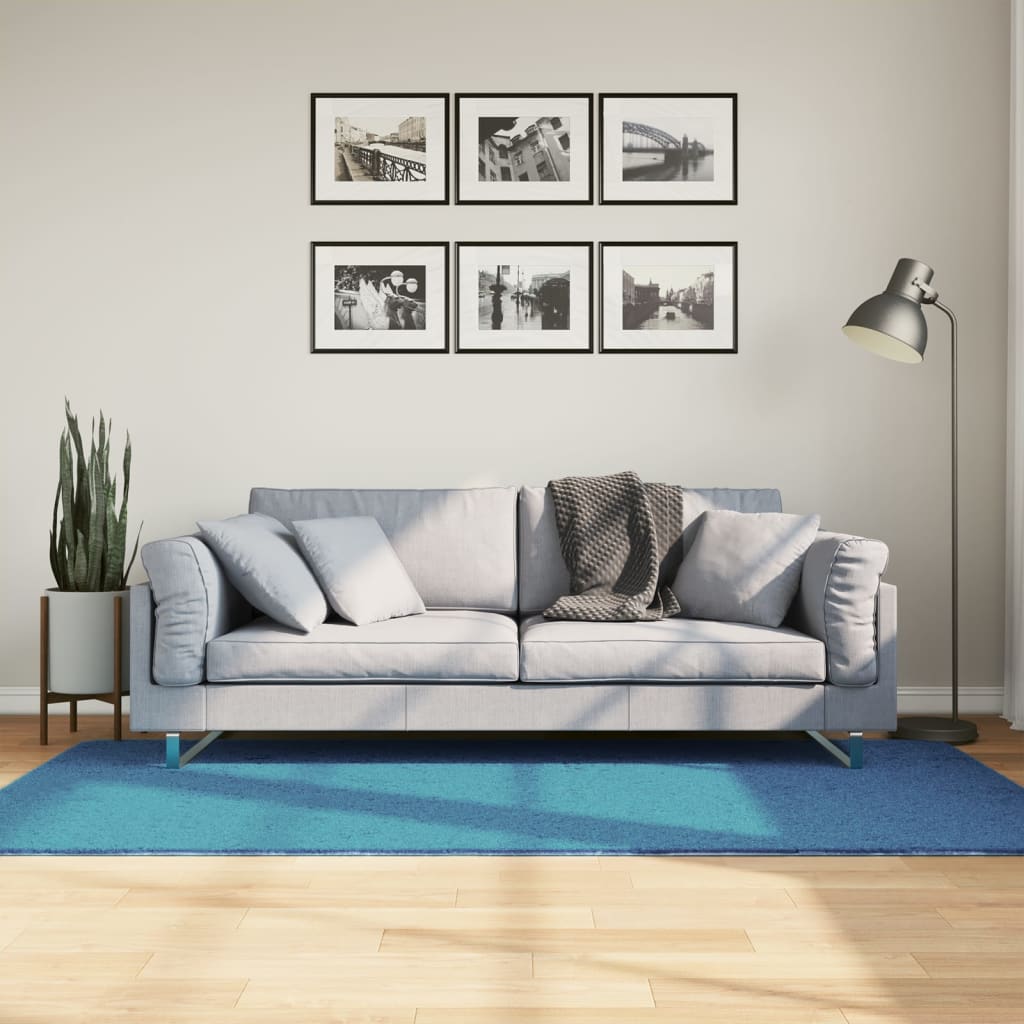 VidaXL Vloerkleed OVIEDO laagpolig 100x200 cm turquoise