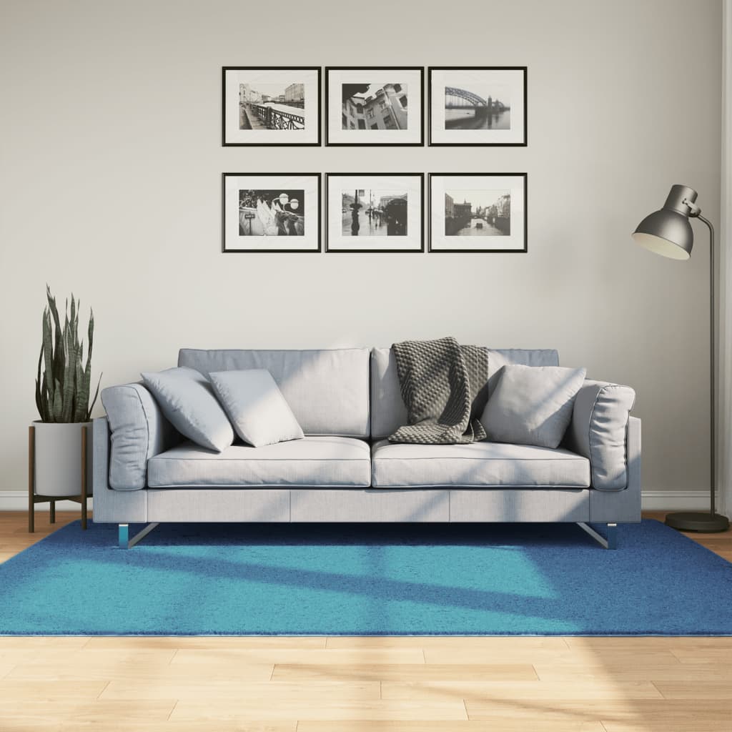 Vidaxl vloerkleed oviedo laagpolig 140x200 cm turquoise