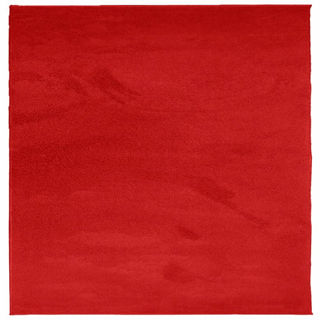 VidaXL Vloerkleed OVIEDO laagpolig 160x160 cm rood