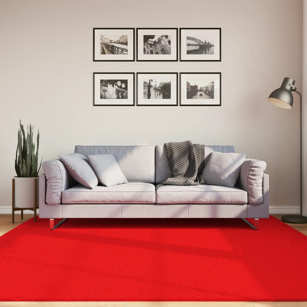 Vidaxl vloerkleed oviedo laagpolig 200x200 cm rood