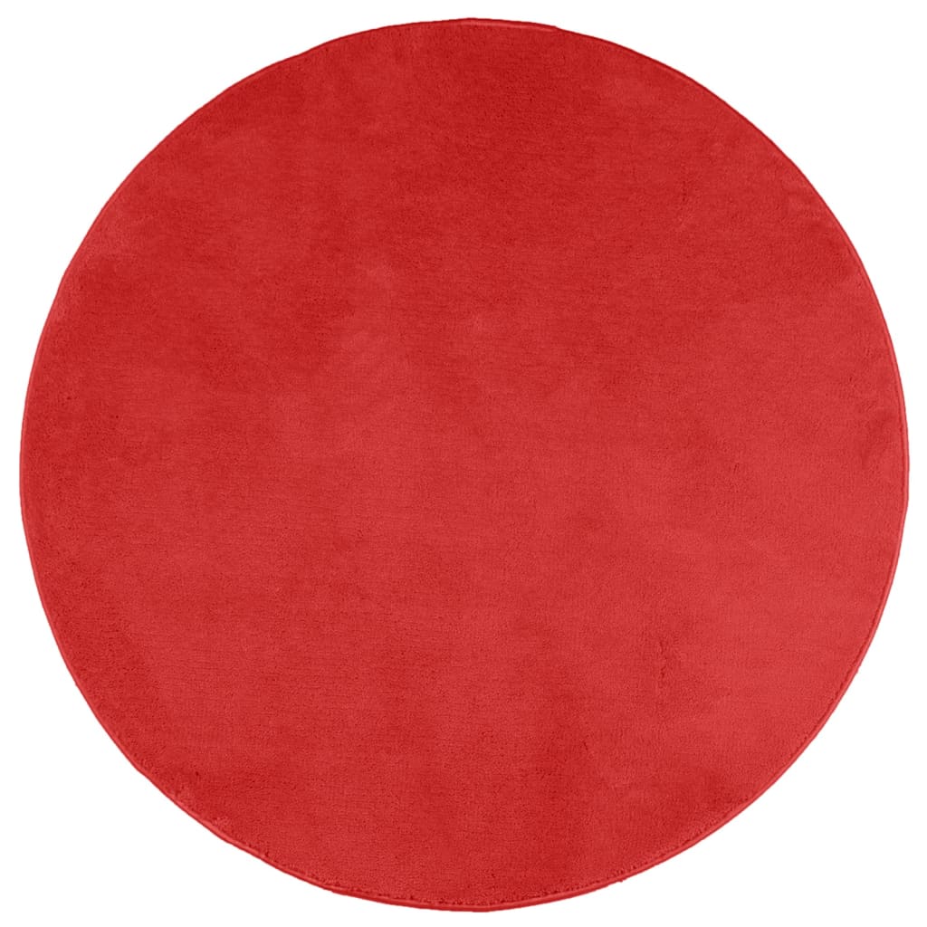 Vidaxl vloerkleed oviedo laagpolig ø 240 cm rood