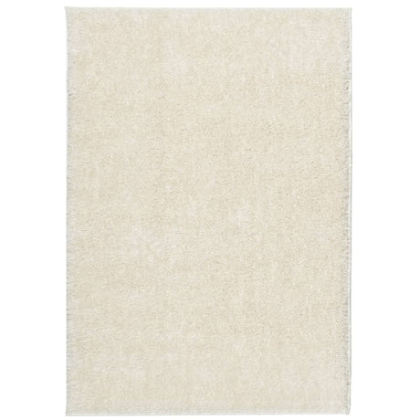 Vidaxl vloerkleed istan hoogpolig glanzend 120x170 cm crèmekleurig