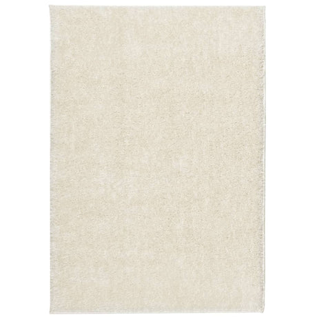 Vidaxl vloerkleed istan hoogpolig glanzend 140x200 cm crèmekleurig