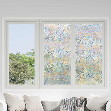 Vidaxl raamfolies 3 st mat 3d regenboogpatroon pvc