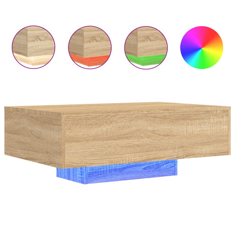 Vidaxl salontafel met led-verlichting 85x55x31 cm sonoma eikenkleurig