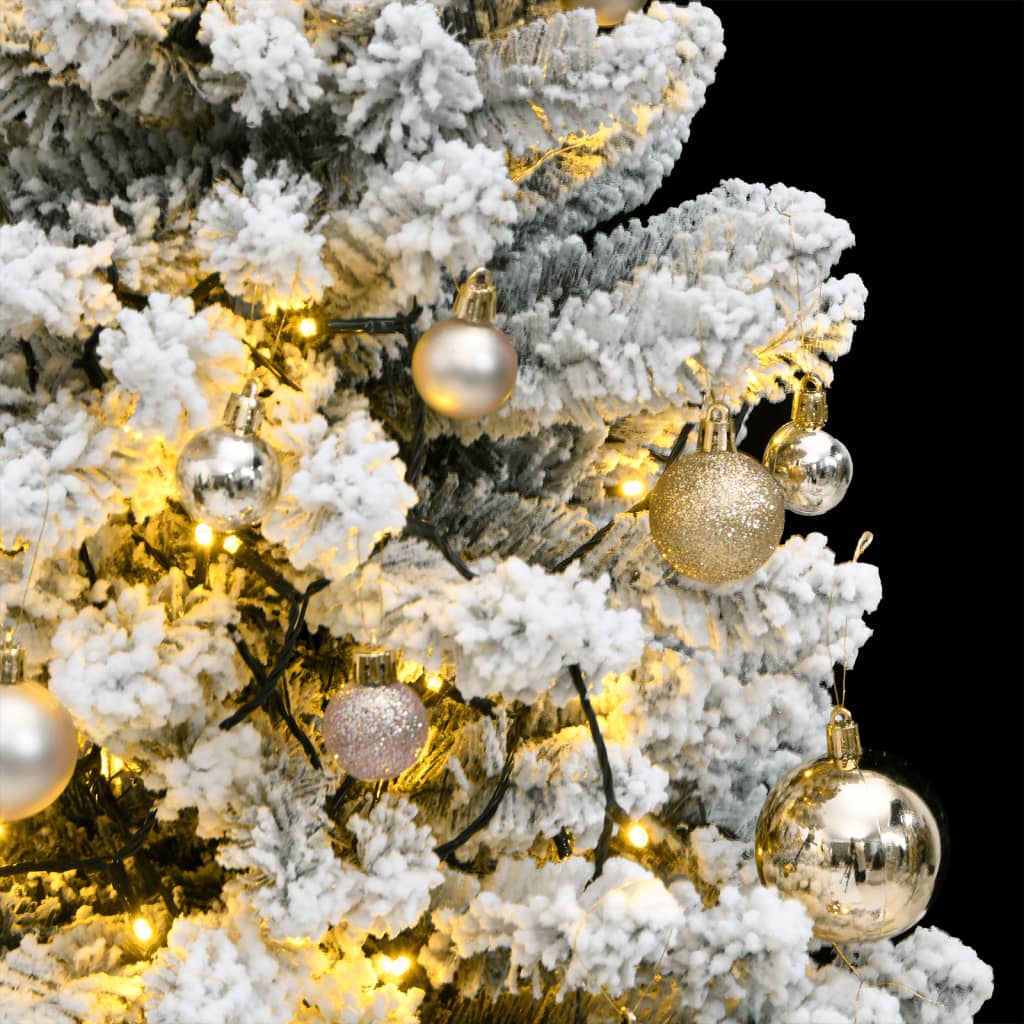 VidaXL Kunstkerstboom met scharnieren 150 LED's en kerstballen 150 cm