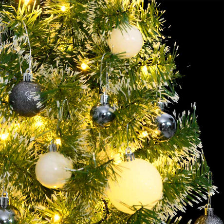Vidaxl kunstkerstboom 150 led's kerstballen en sneeuw 150 cm