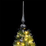 Vidaxl kunstkerstboom met scharnieren 150 led en kerstballen 120 cm
